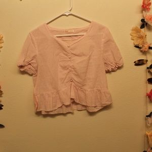 ROMWE Women's Light Pink Crop Top